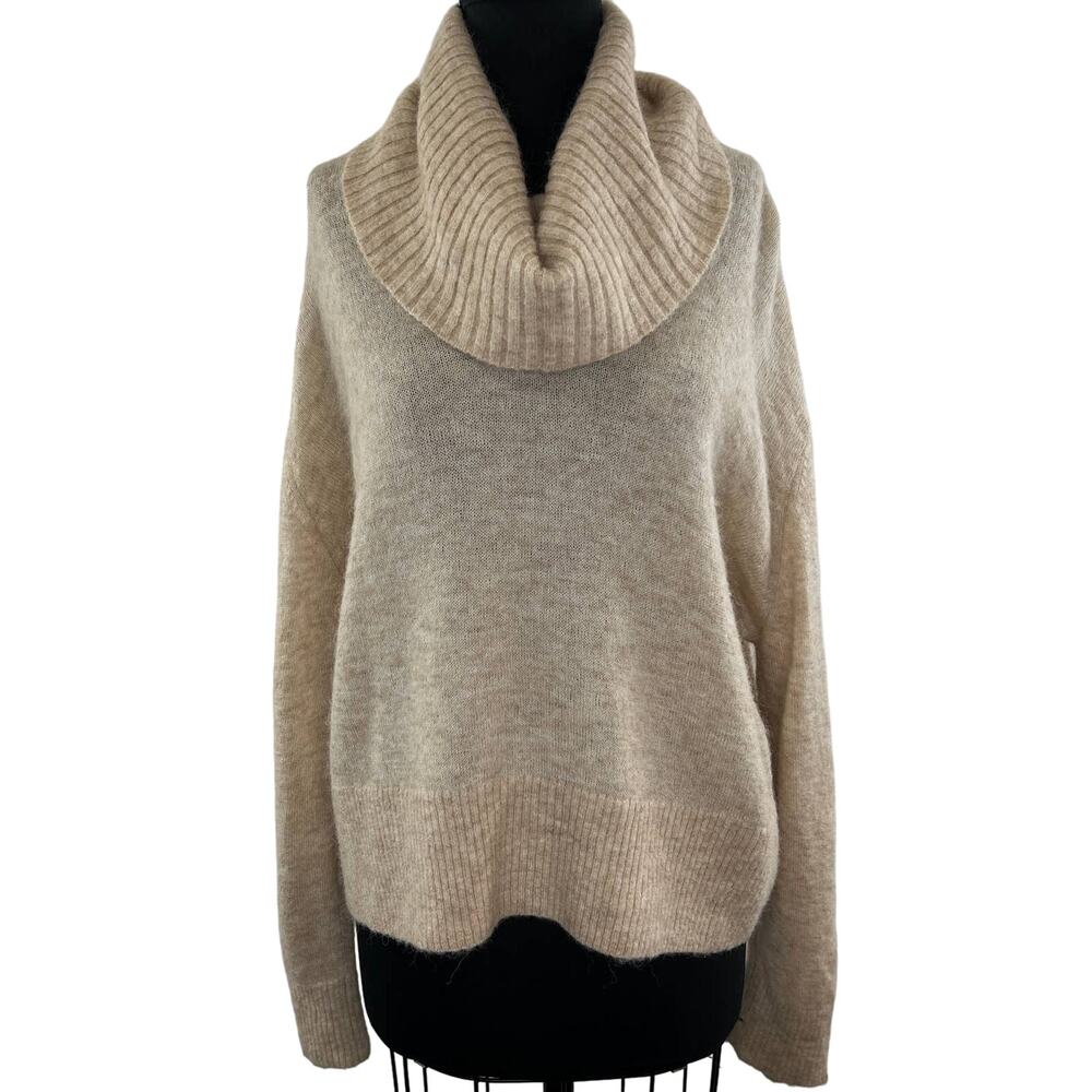 & Other Stories Tan Beige Cowl Neck Long Sleeve Pullover Women's Sweater Size L